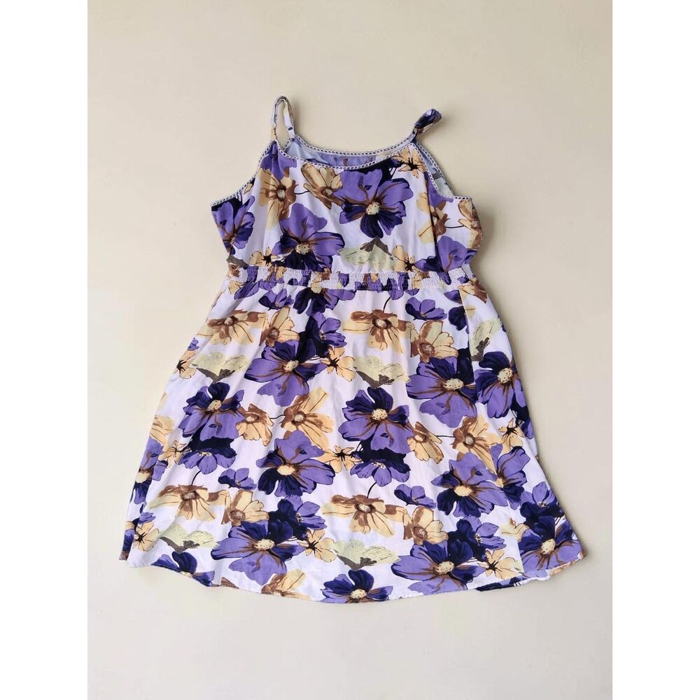 BloomChic Purple Floral Cami Sundress - Plus Size 4X - Smocked Elastic Waist